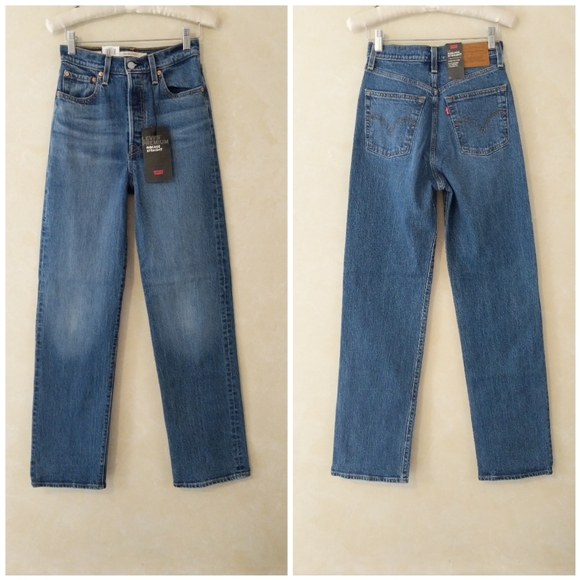 Levi's Ribcage Straight Leg Full Length Jeans - Picture 9 of 9